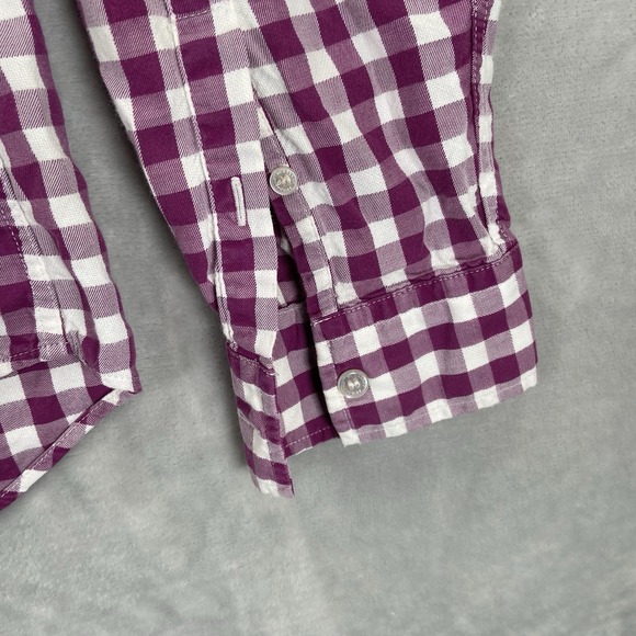 Burberry Brit Shirt men's Large Button Up Plaid Purple Long Sleeve 100% Cotton - Picture 9 of 13